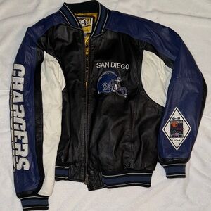 San Diego Chargers Leather Jacket - Black, Blue, White